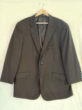 Naldini Black Wool Blazer 46R Italy Super 150s